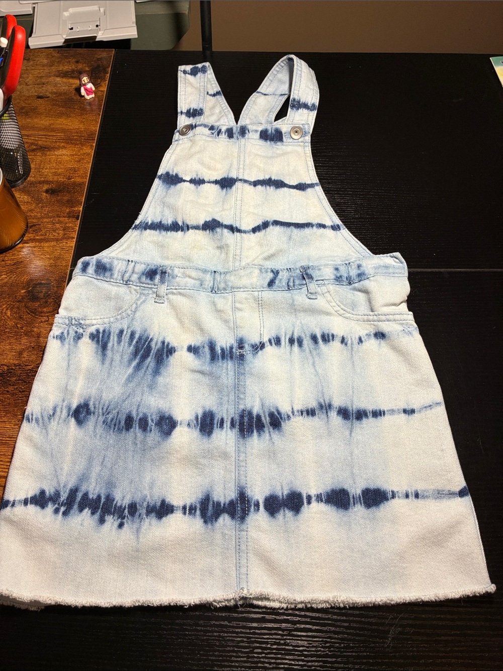 Place Blue Tie-Dye Denim Overall Skirt